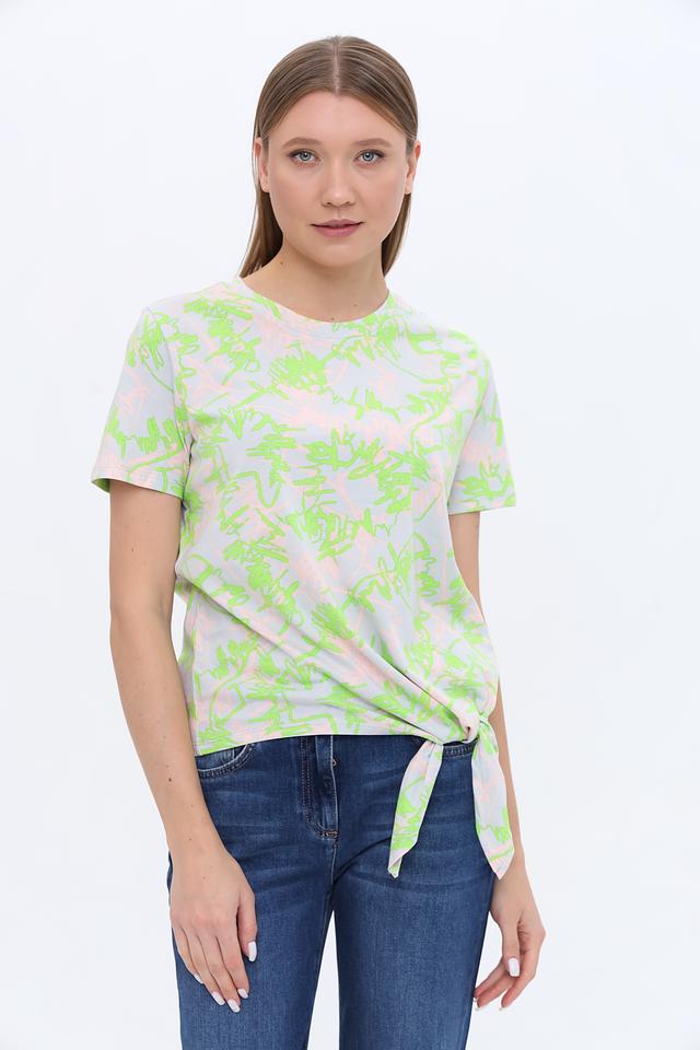 Блуза Tom Tailor denim с завязкой лайм