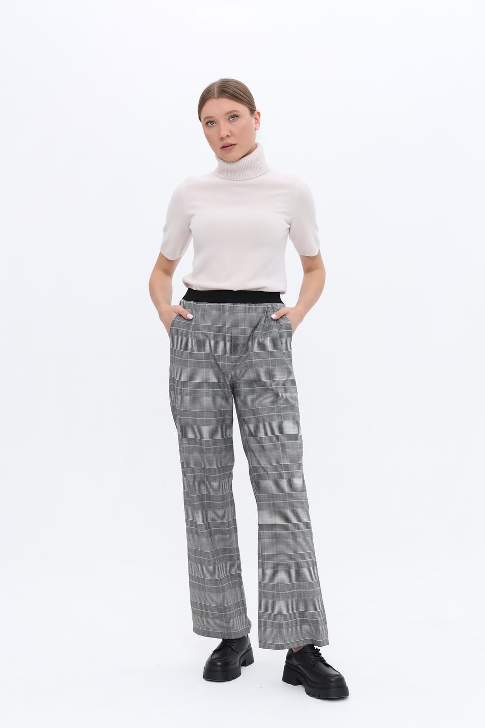 Брюки Broadway в клетку серые