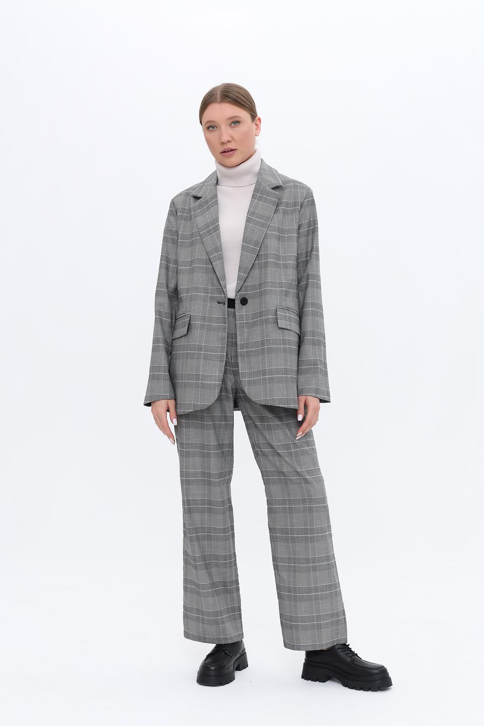 Брюки Broadway в клетку серые