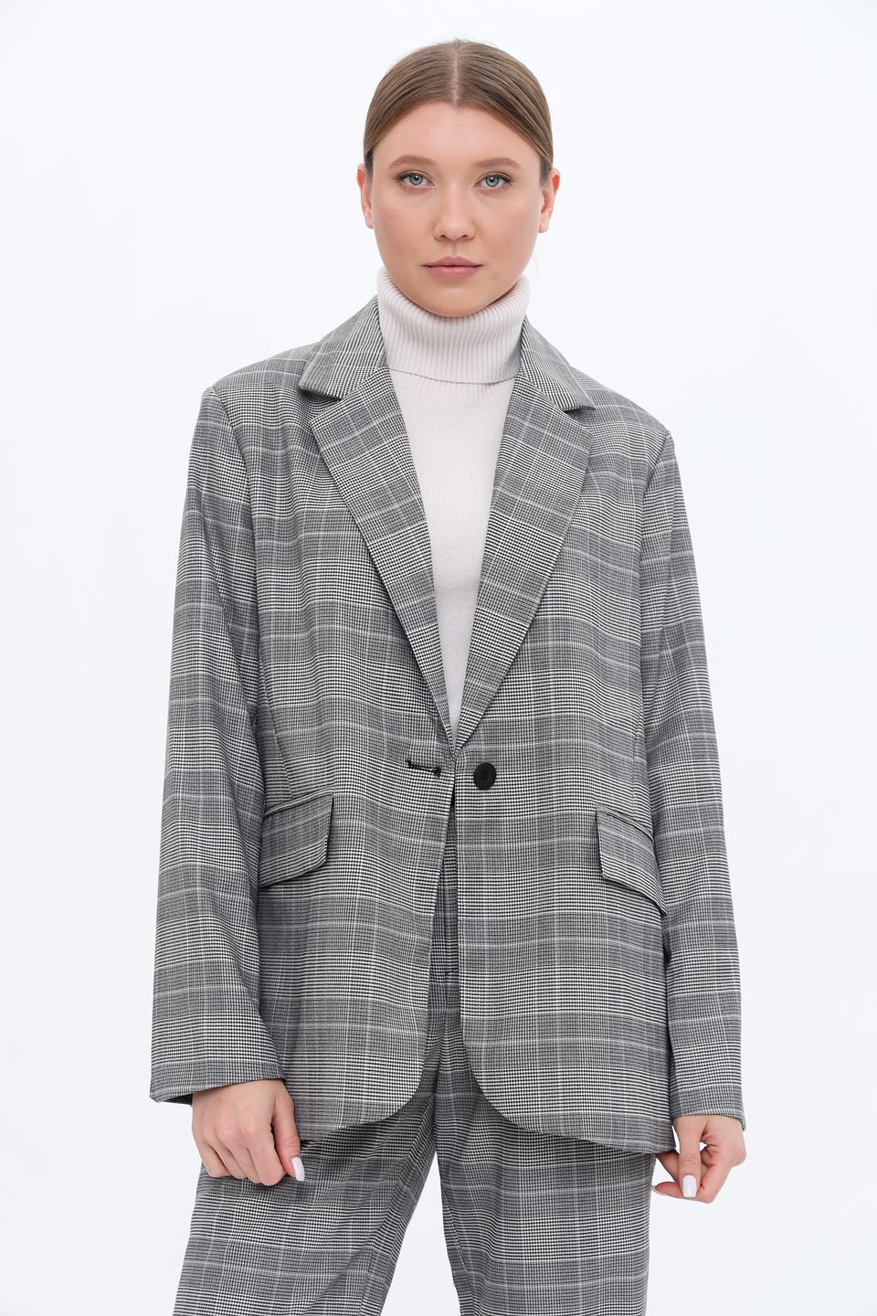 Жакет Broadway в клетку серый