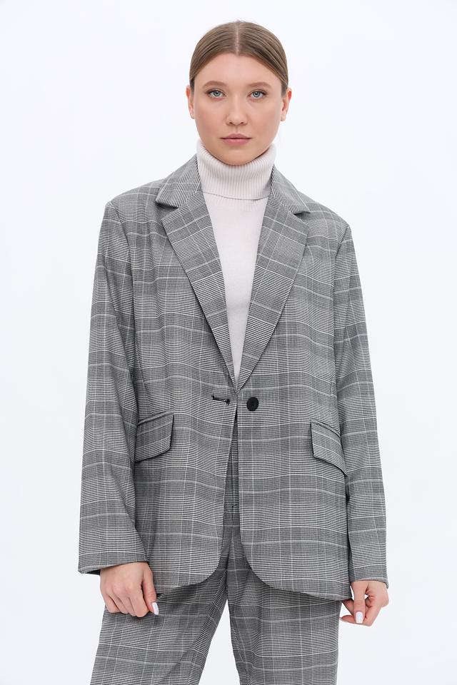 Жакет Broadway в клетку серый