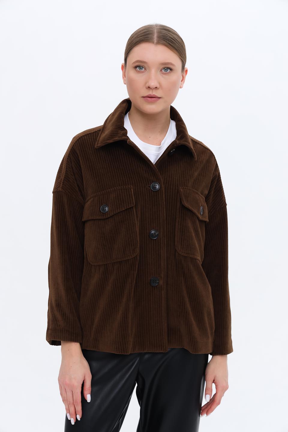 Жакет Circolo 1901 в рубчик коричневый