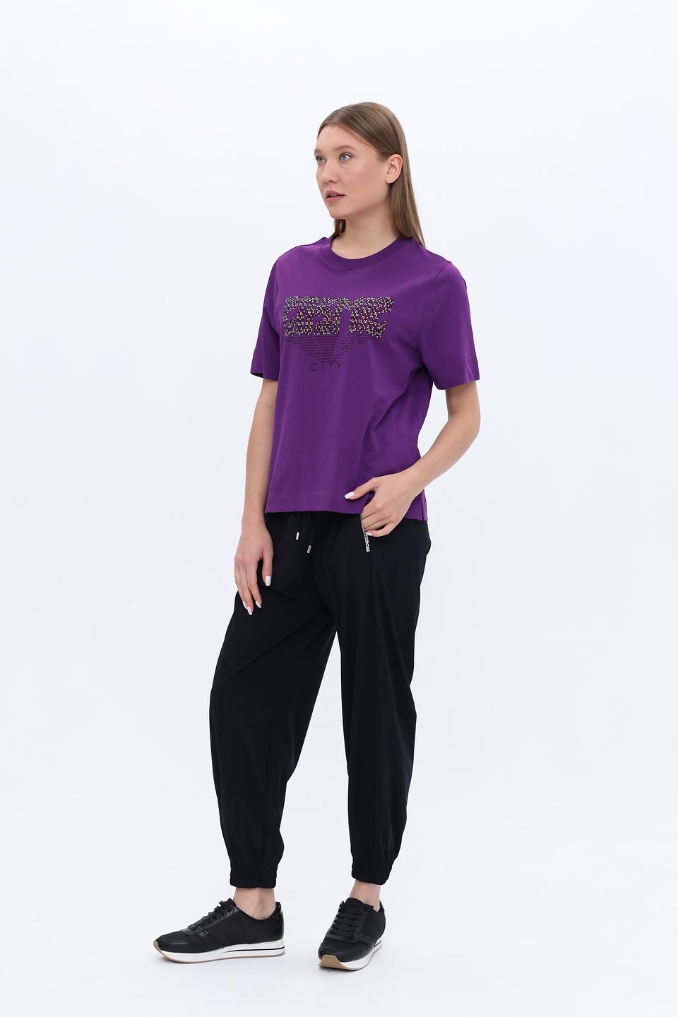 Футболка Rich and Royal с пайетками фиолетовая