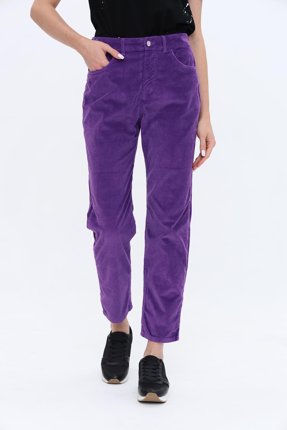 Брюки вельветовые Rich and Royal фиолетовые