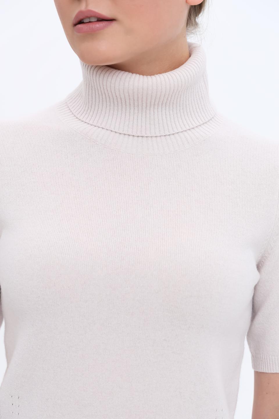 Водолазка Catnoir бежевая с коротким рукавом