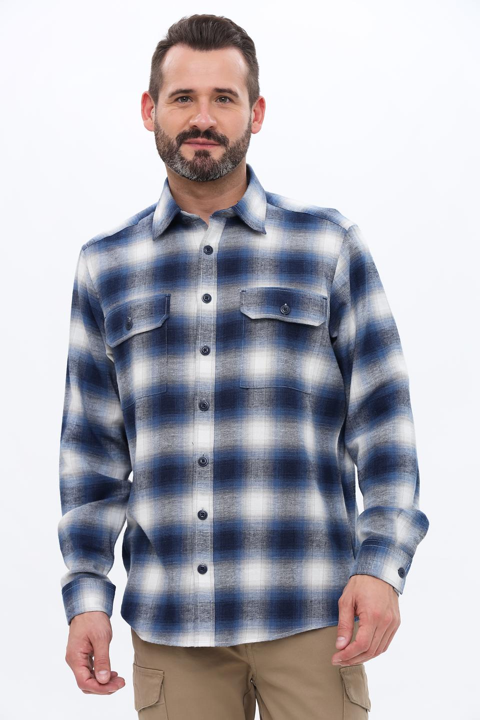 Рубашка Casa Moda в клетку синяя