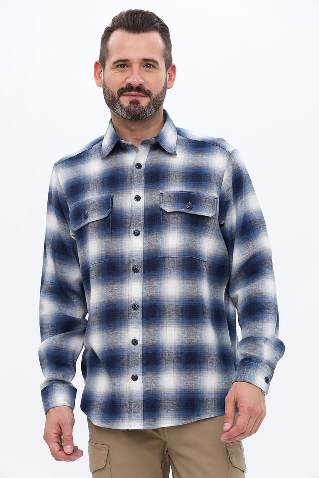 Рубашка Casa Moda в клетку синяя