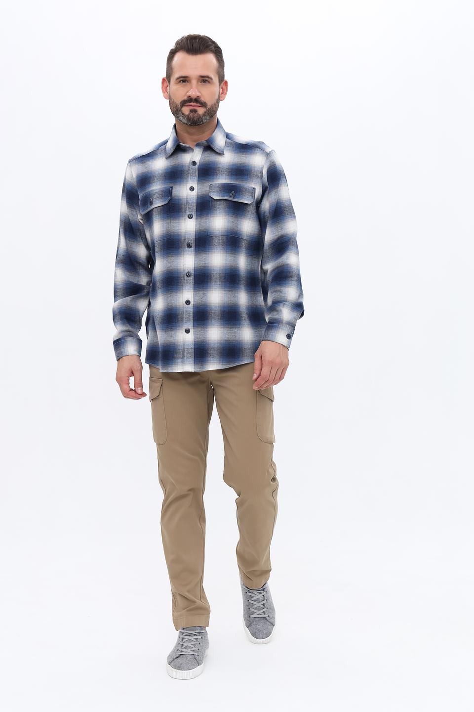 Рубашка Casa Moda в клетку синяя