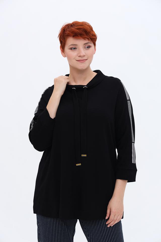 Пуловер Frapp с полосками чёрный