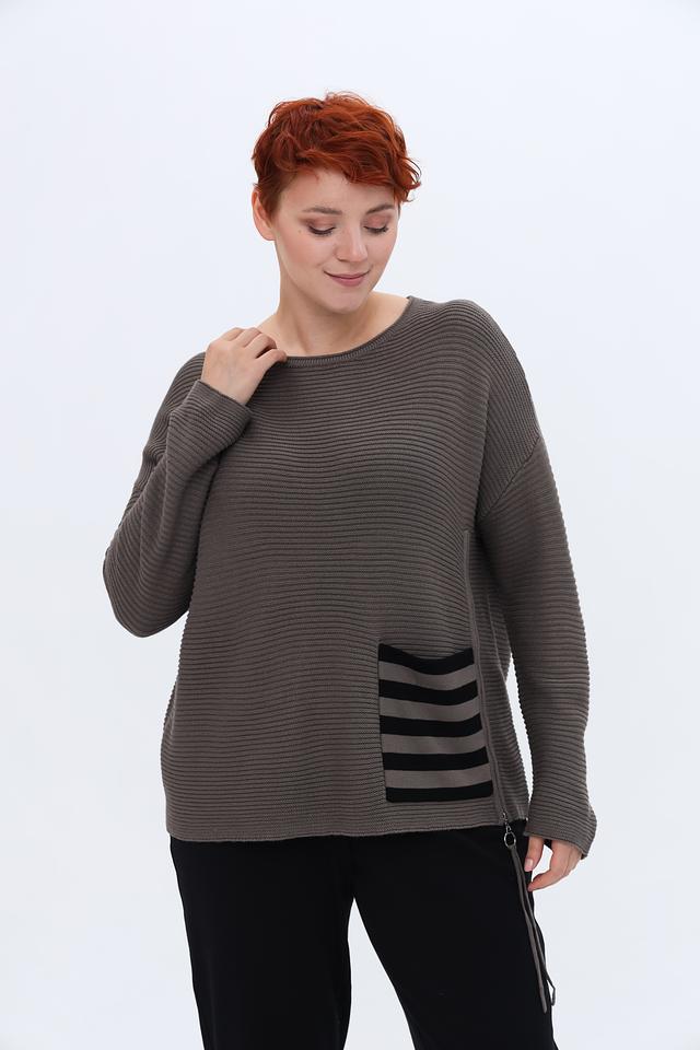 Пуловер Doris Streich в полоску серый