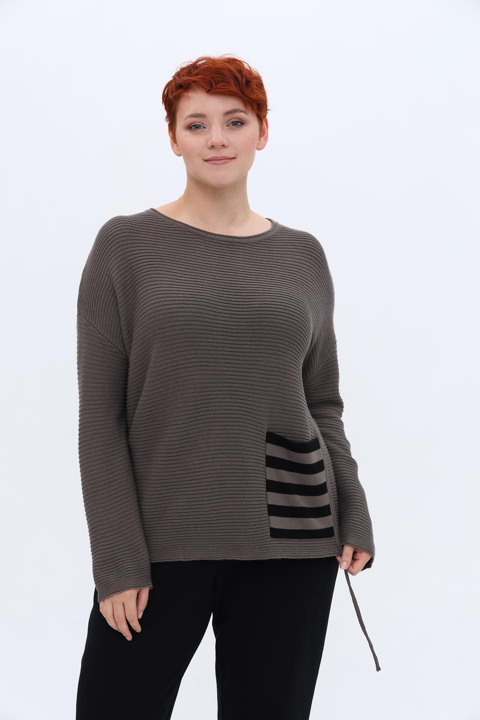 Пуловер Doris Streich в полоску серый