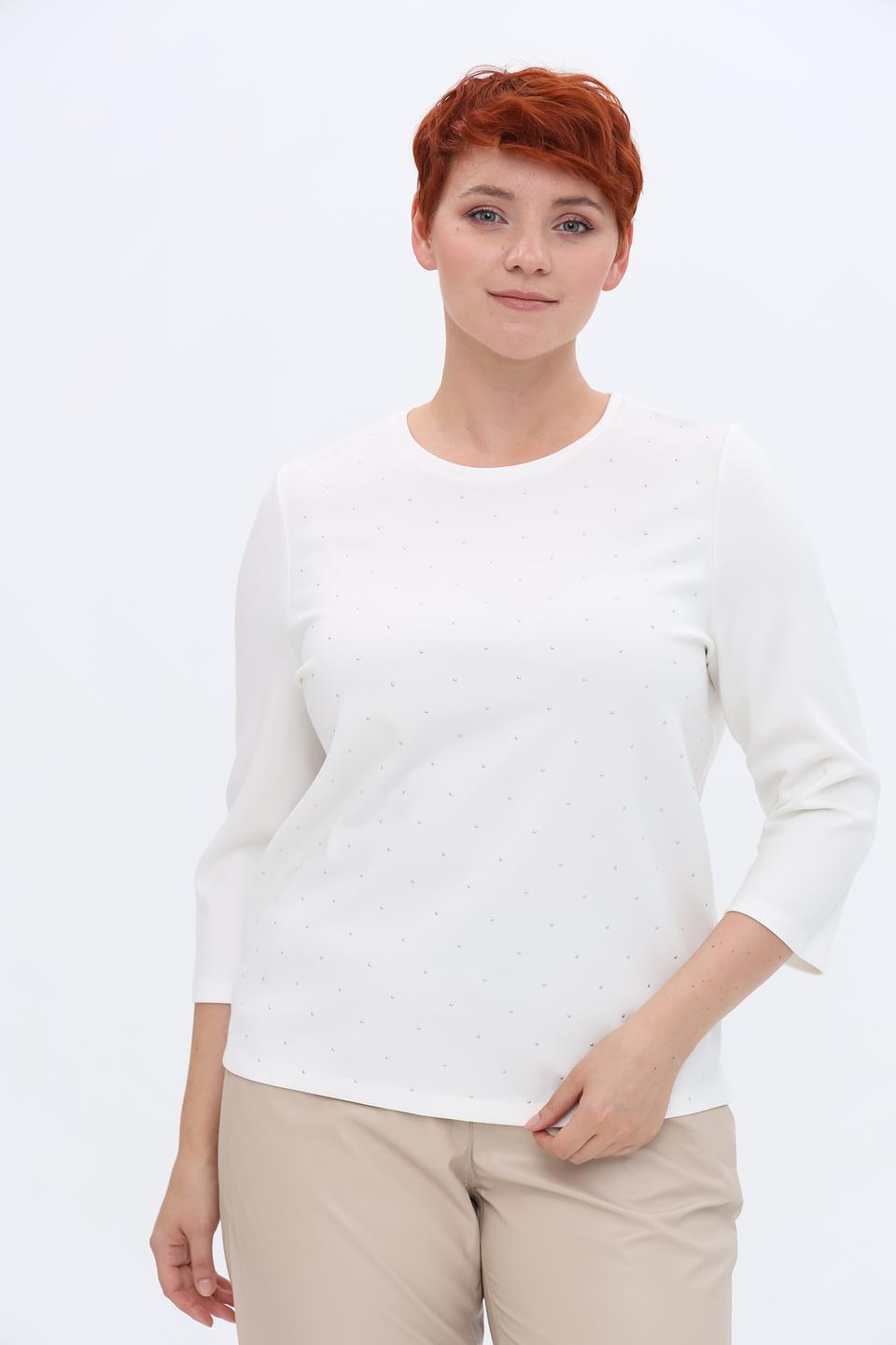 Пуловер Gerry Weber с камнями белый