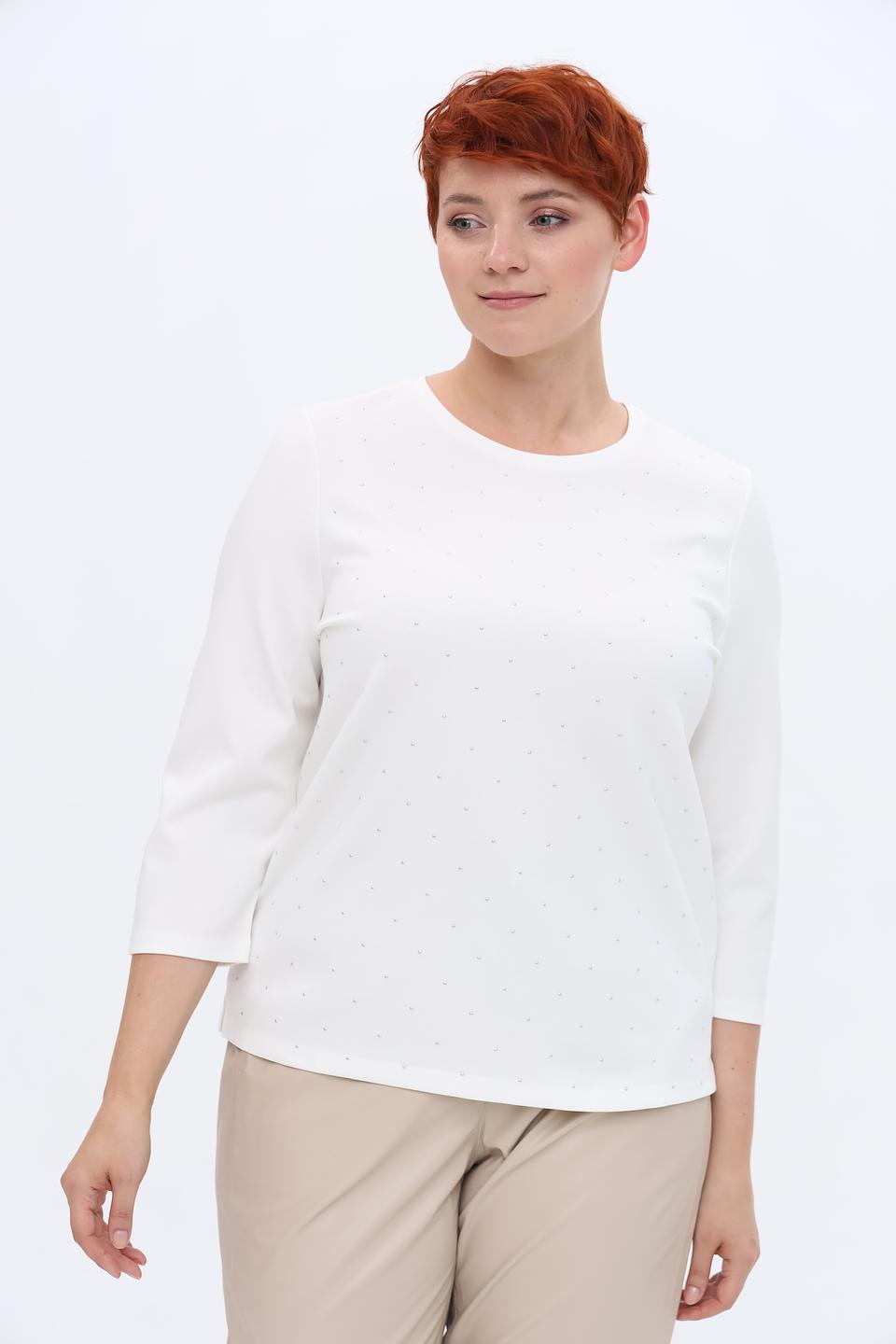 Пуловер Gerry Weber с камнями белый