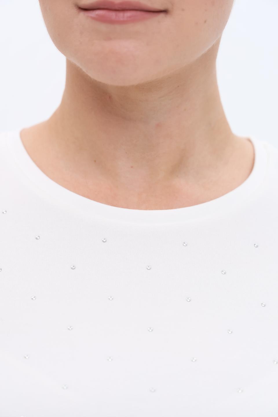 Пуловер Gerry Weber с камнями белый