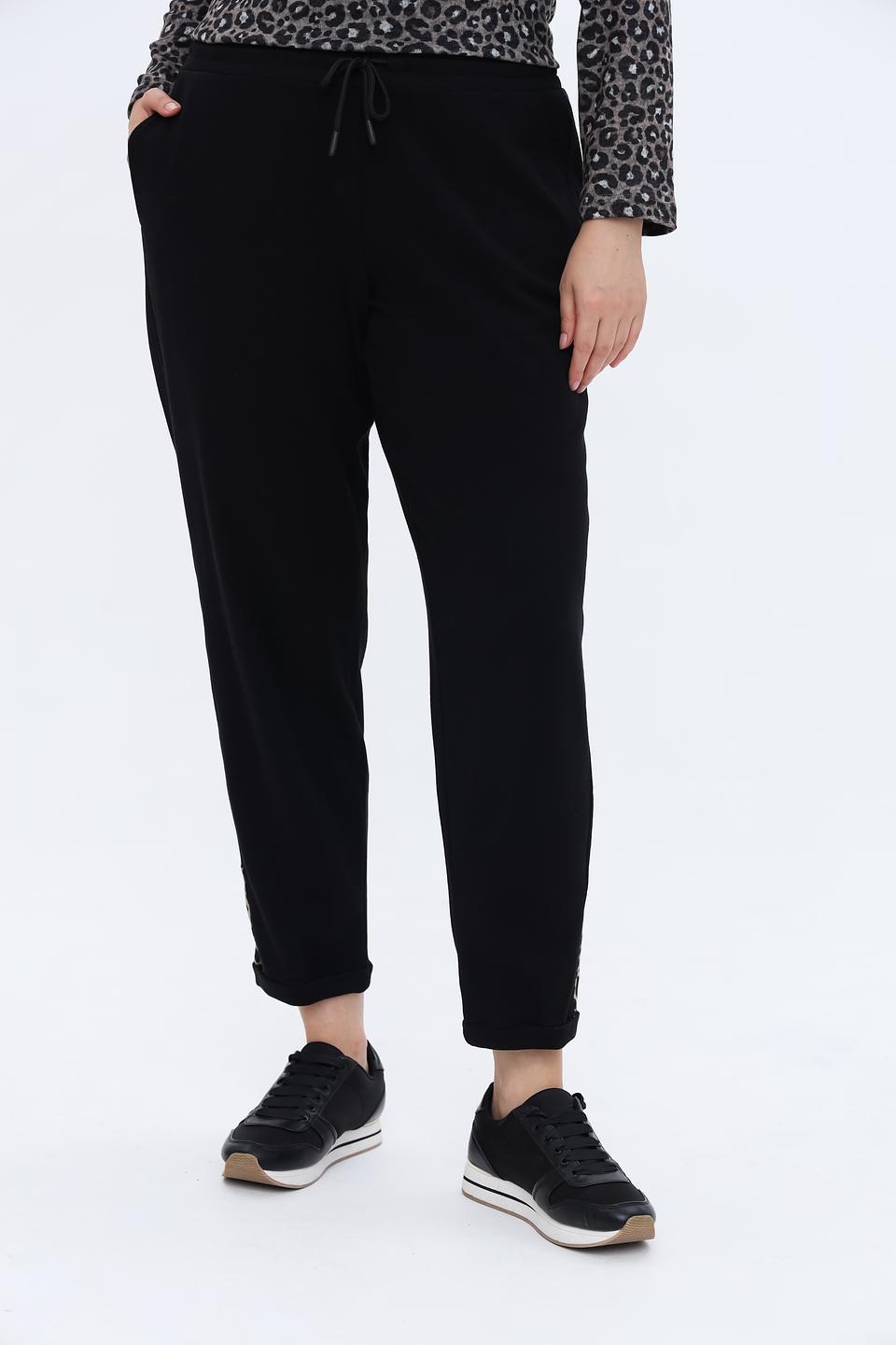 Брюки Doris Streich черные с манжетами