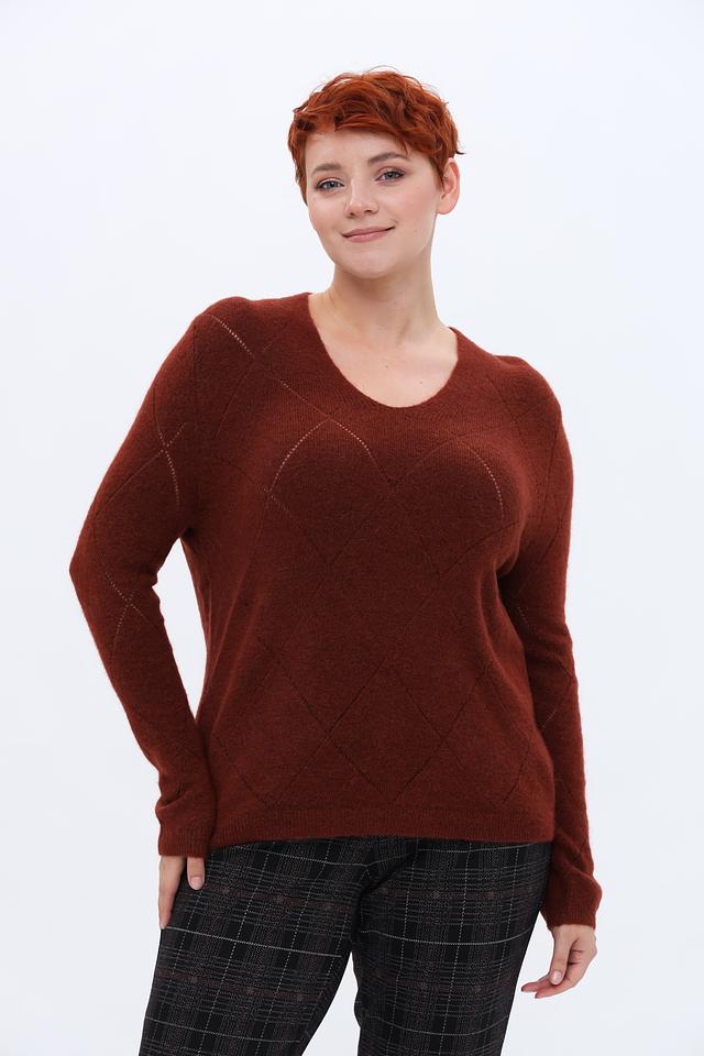 Пуловер Gerry Weber с ромбами терракотовый