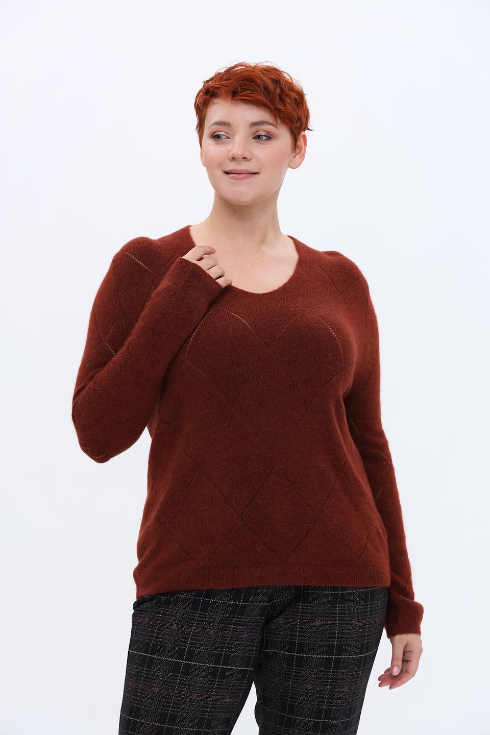 Пуловер Gerry Weber с ромбами терракотовый