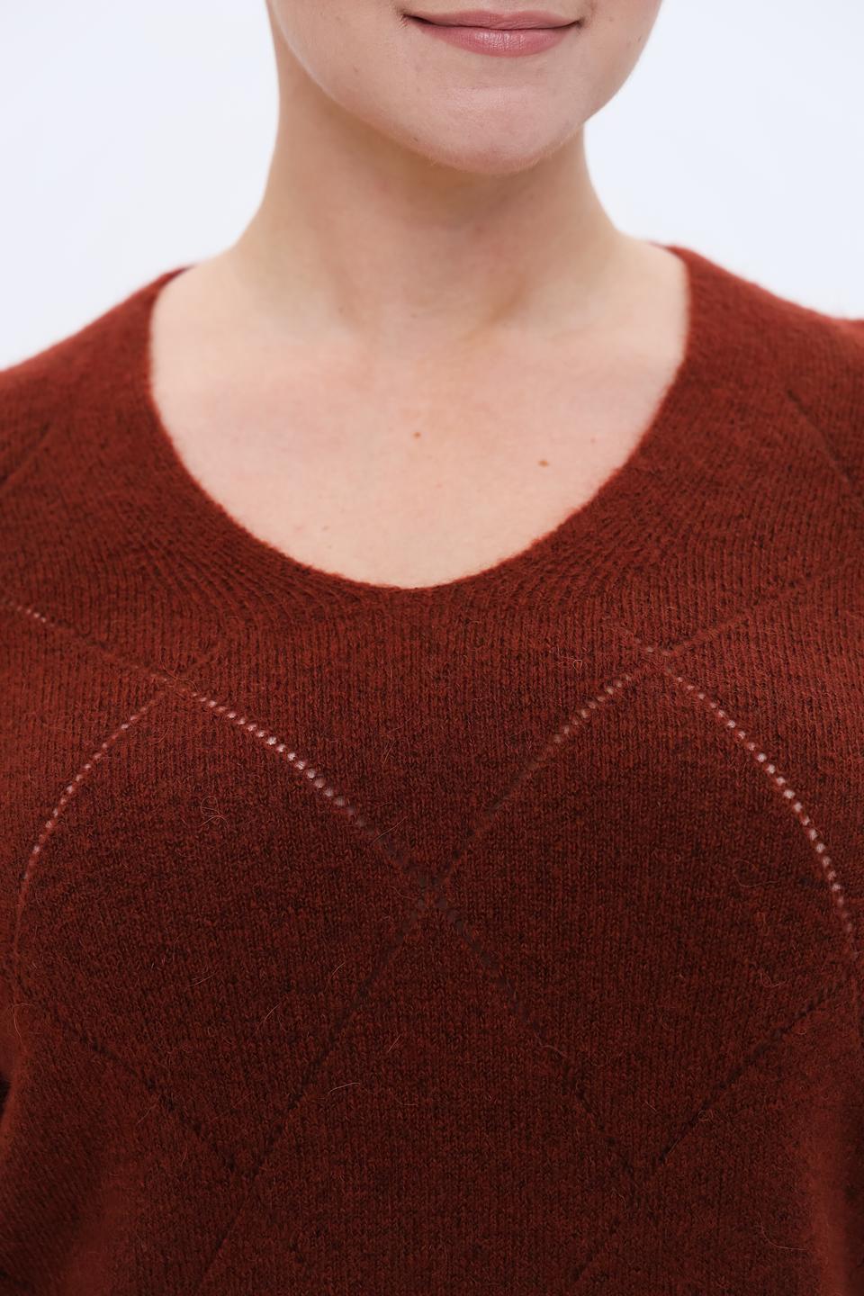 Пуловер Gerry Weber с ромбами терракотовый