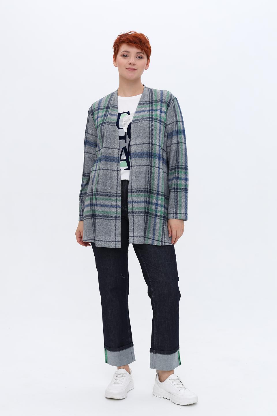 Кардиган Via Appia в клетку серый