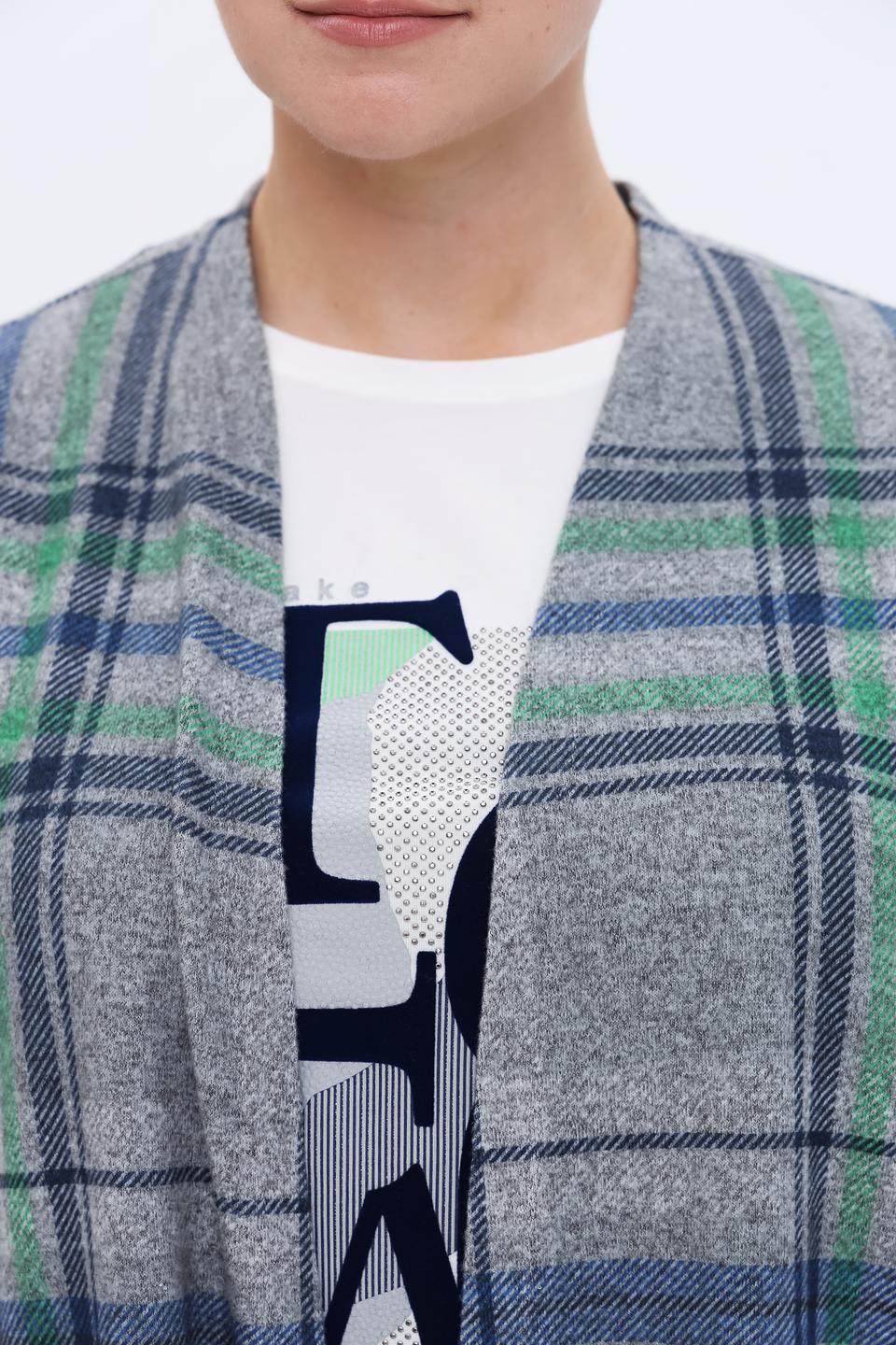 Кардиган Via Appia в клетку серый