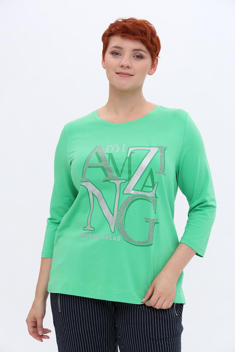 Лонгслив Via Appia зеленый с принтом