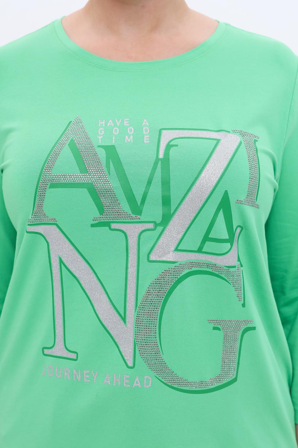 Лонгслив Via Appia зеленый с принтом