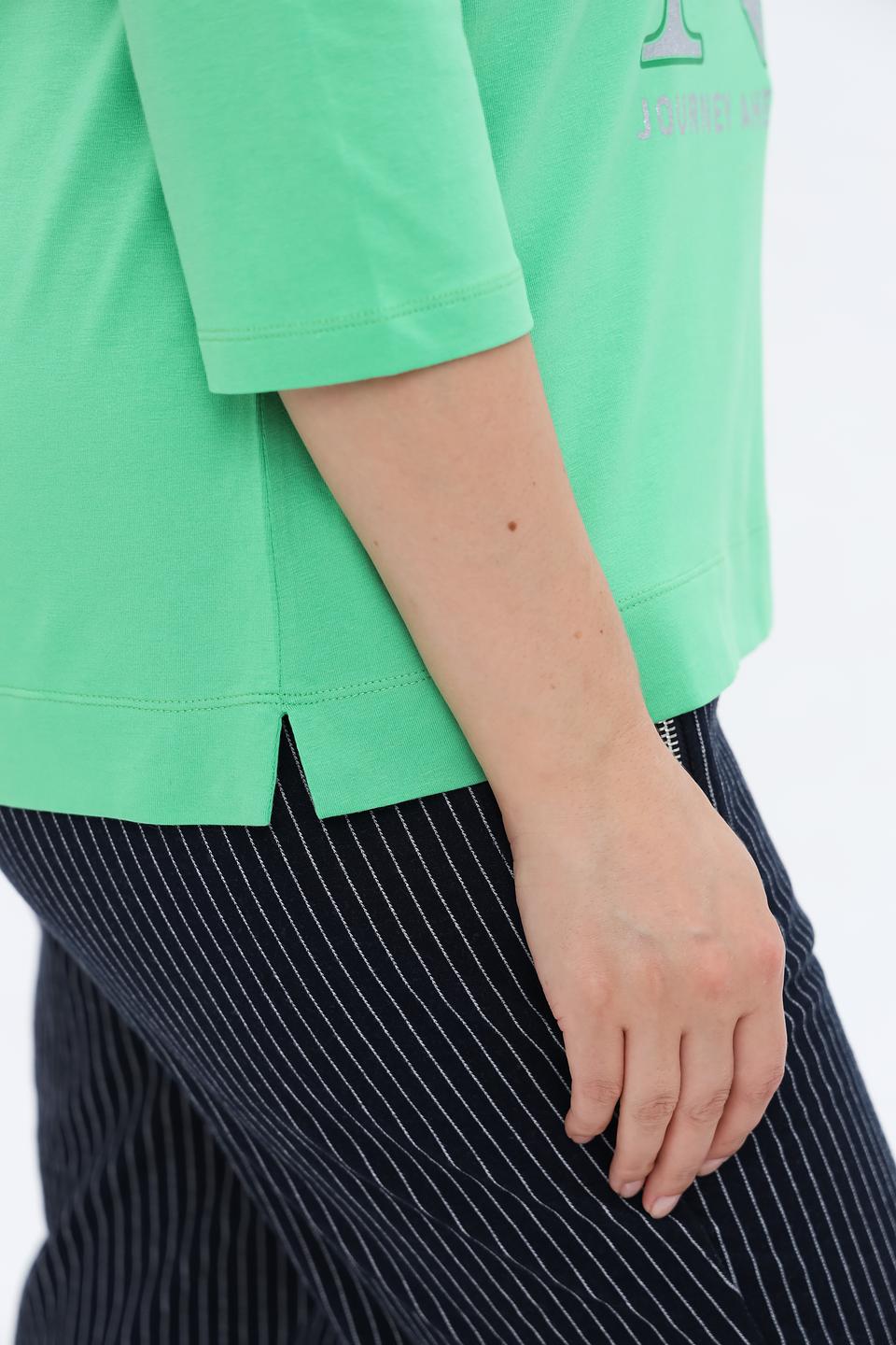 Лонгслив Via Appia зеленый с принтом