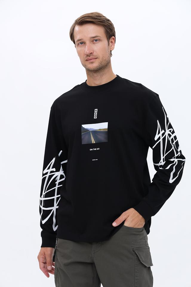 Футболка Hugo с принтом чёрная