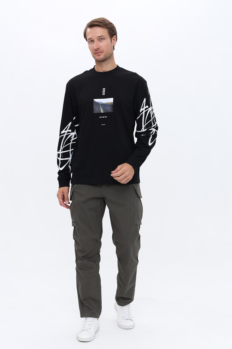 Футболка Hugo с принтом чёрная