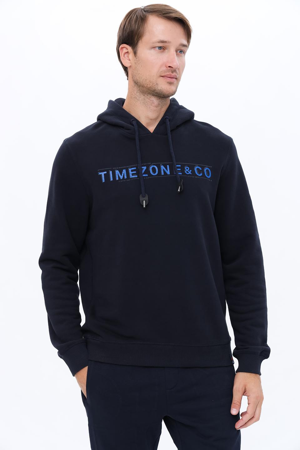 Толстовка Time Zone с логотипом темно-синяя