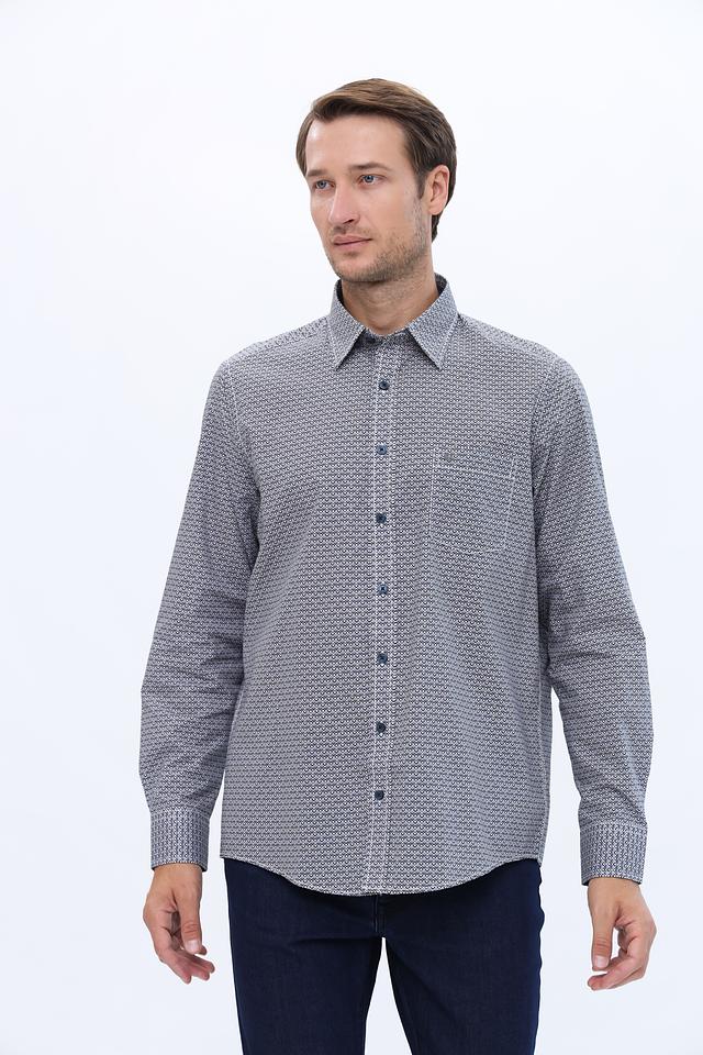 Рубашка Casa Moda с принтом серая