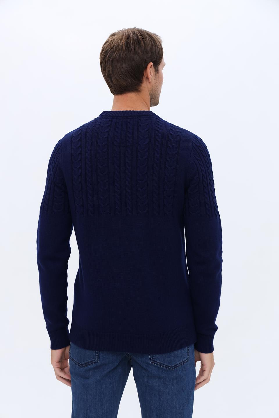 Джемпер Pezzo мужской тёмно-синий с косами