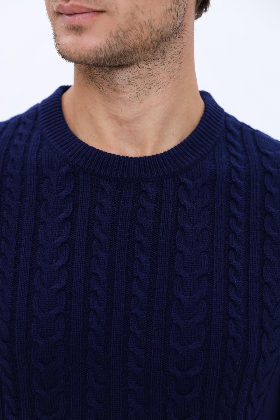 Джемпер Pezzo мужской тёмно-синий с косами
