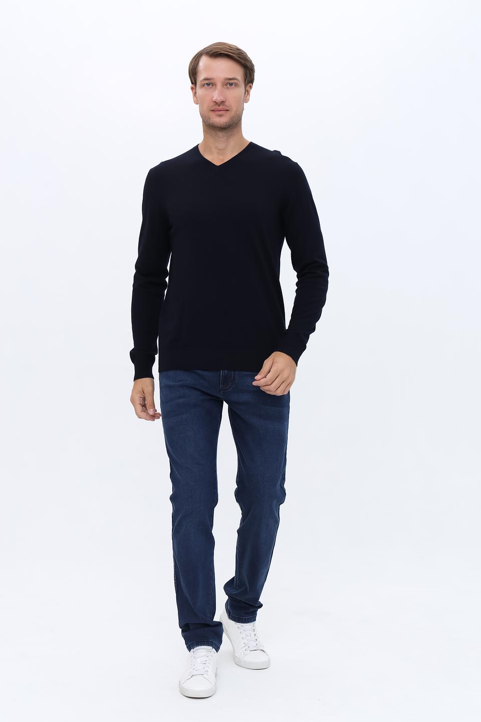 Джемпер Seidensticker V-образный тёмно-синий