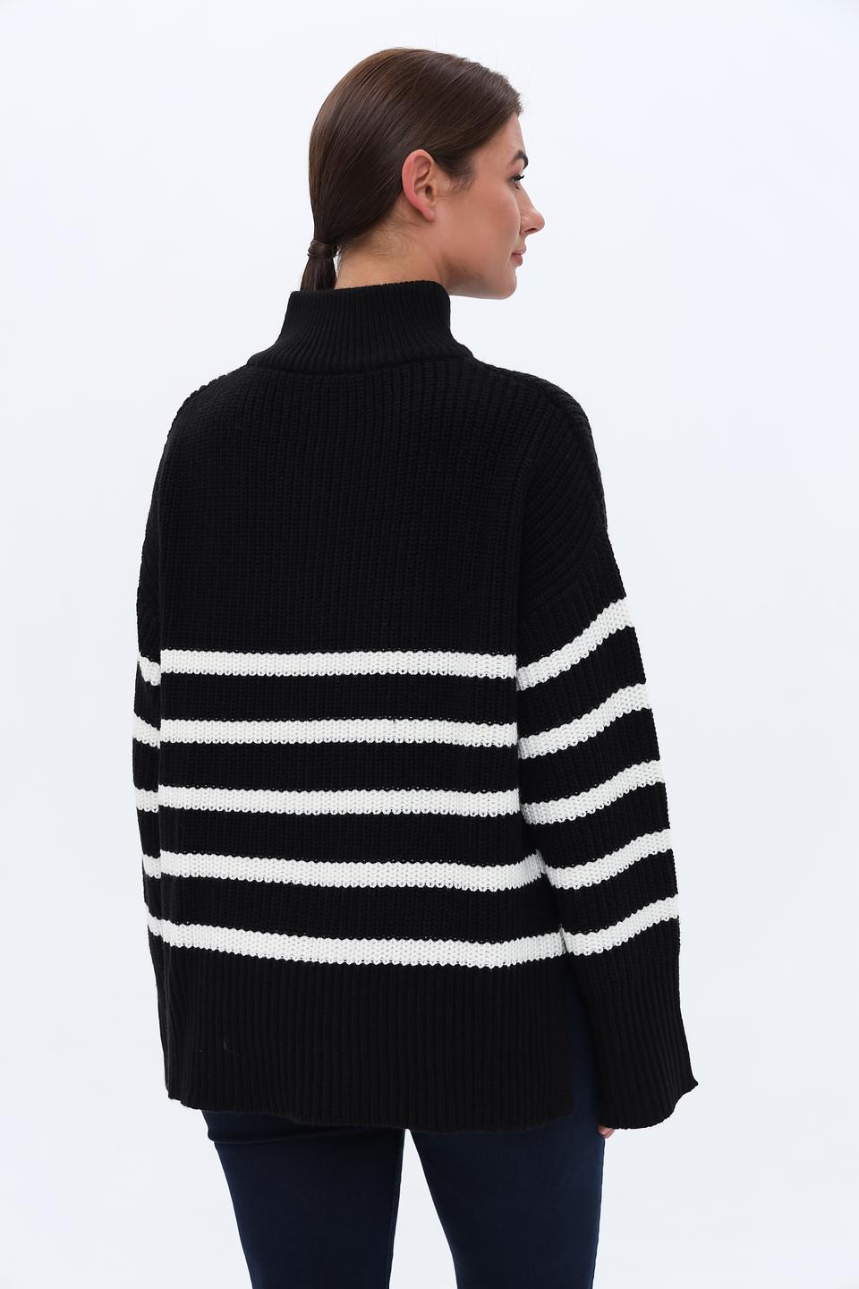 Пуловер Broadway в полоску чёрный