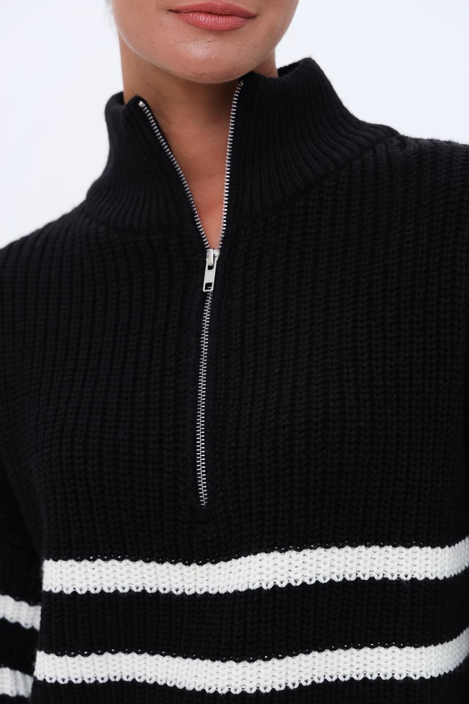 Пуловер Broadway в полоску чёрный