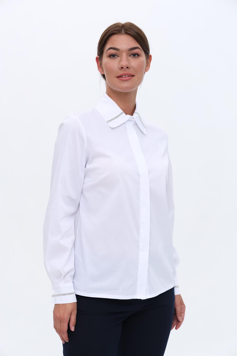 Рубашка D. Exterior жен. белая с отделкой