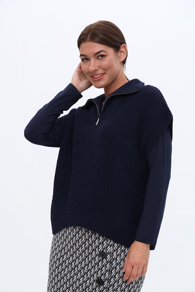 Жилет Bugatti вязаный тёмно-синий