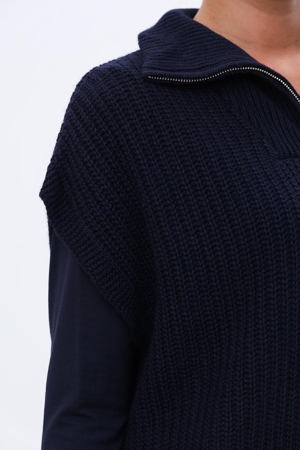 Жилет Bugatti вязаный тёмно-синий