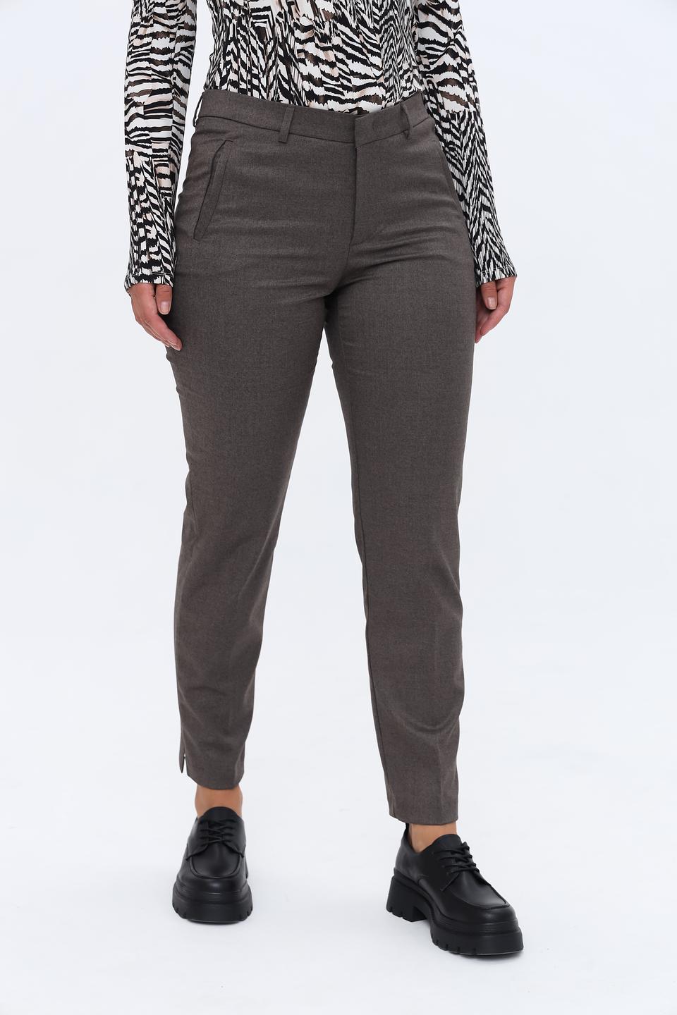 Брюки классические Oui серо-коричневые
