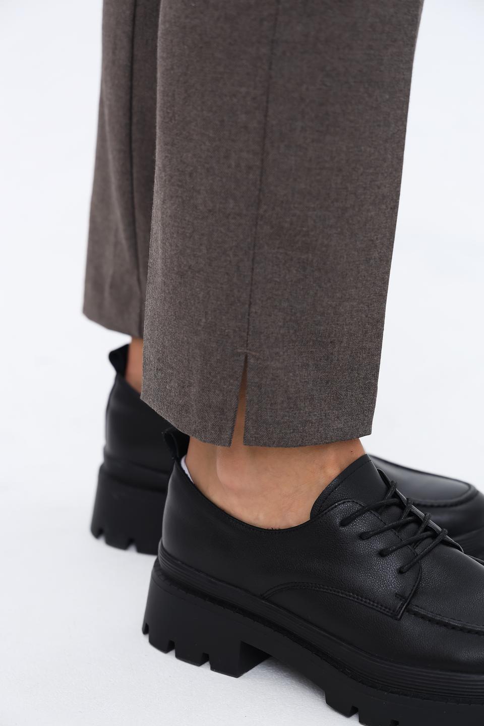 Брюки классические Oui серо-коричневые