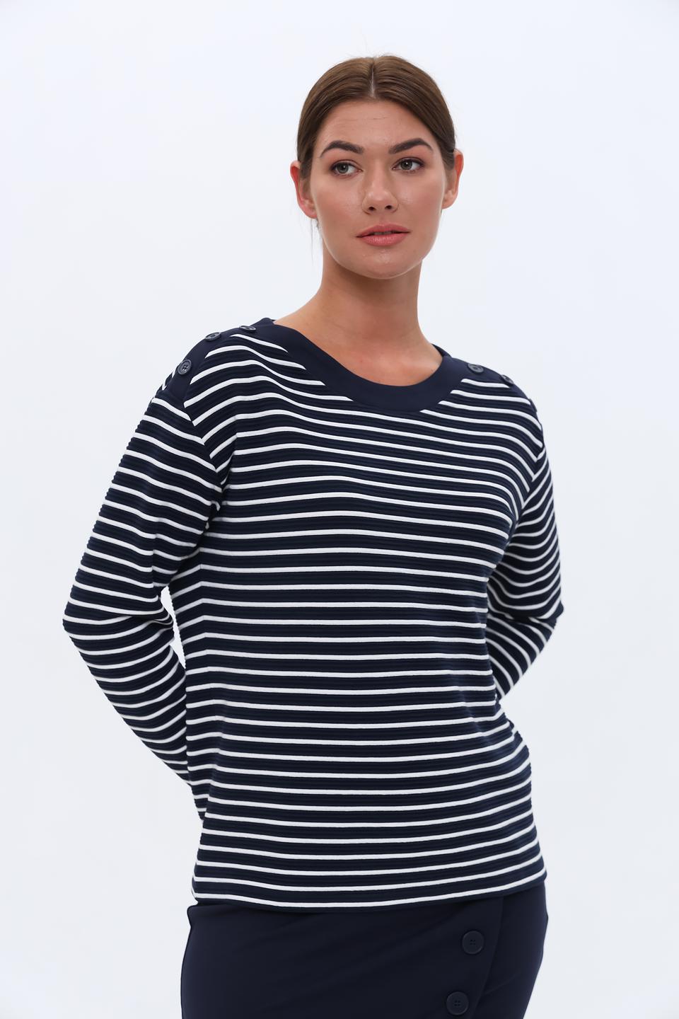 Пуловер Lebek в полоску