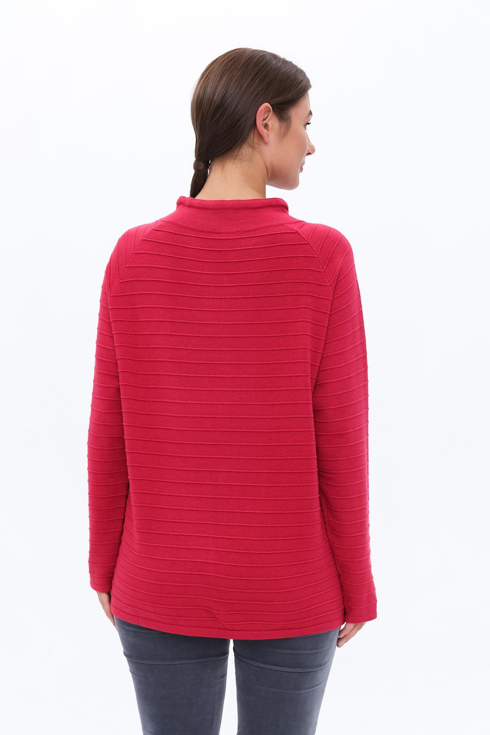 Пуловер Lebek с капюшоном малиновый