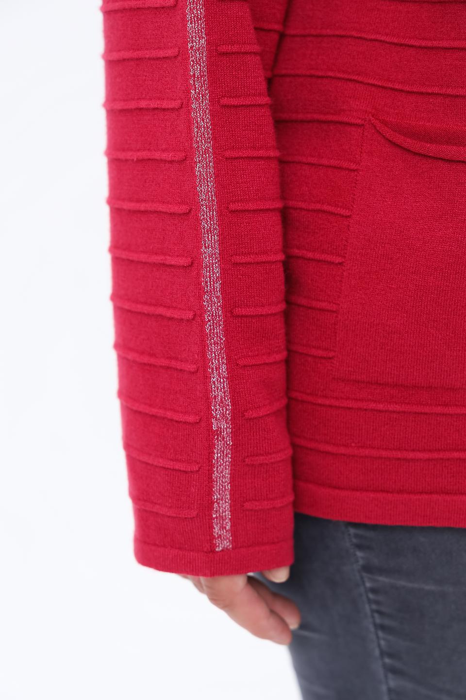 Пуловер Lebek с капюшоном малиновый