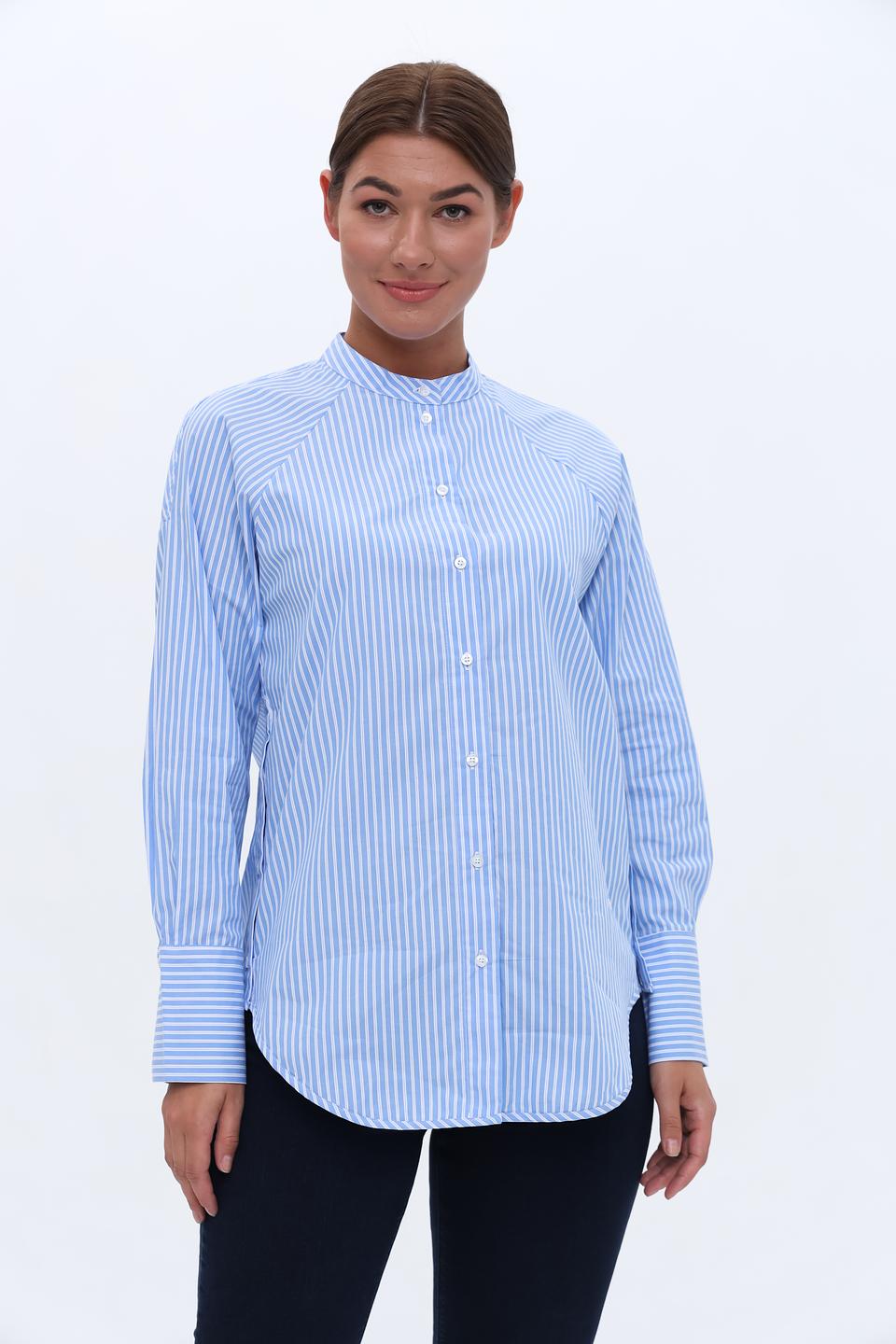 Рубашка Oui в полоску голубую