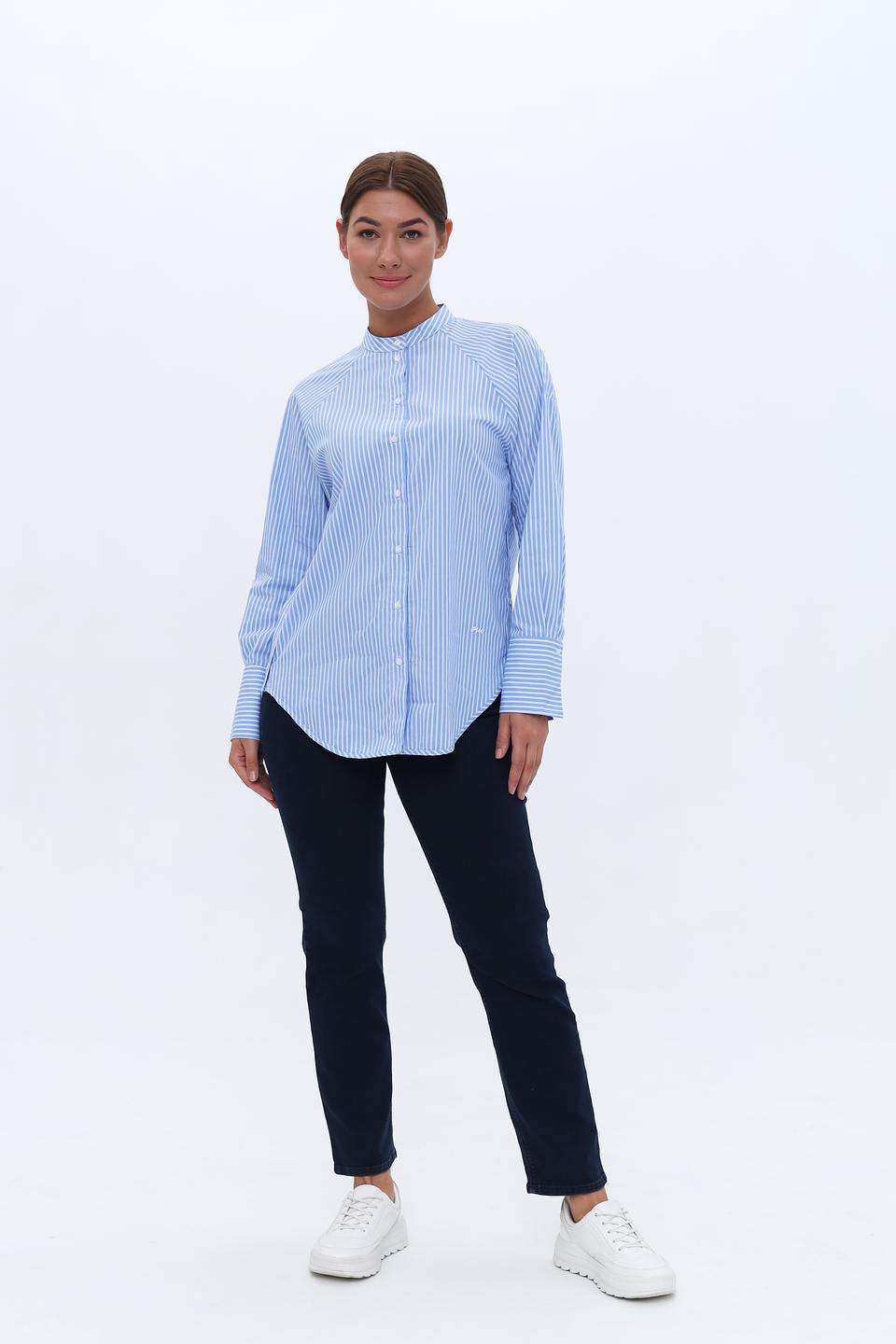 Рубашка Oui в полоску голубую
