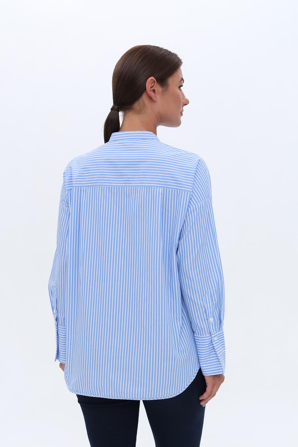 Рубашка Oui в полоску голубую