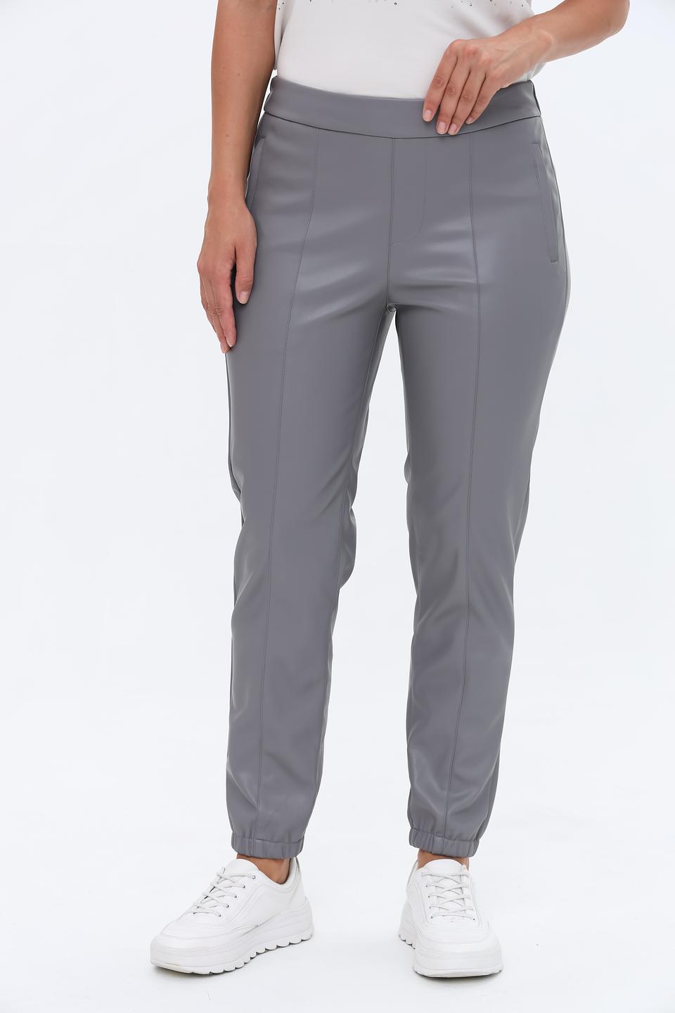 Брюки Monari серые из экокожи