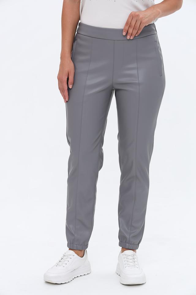 Брюки Monari серые из экокожи