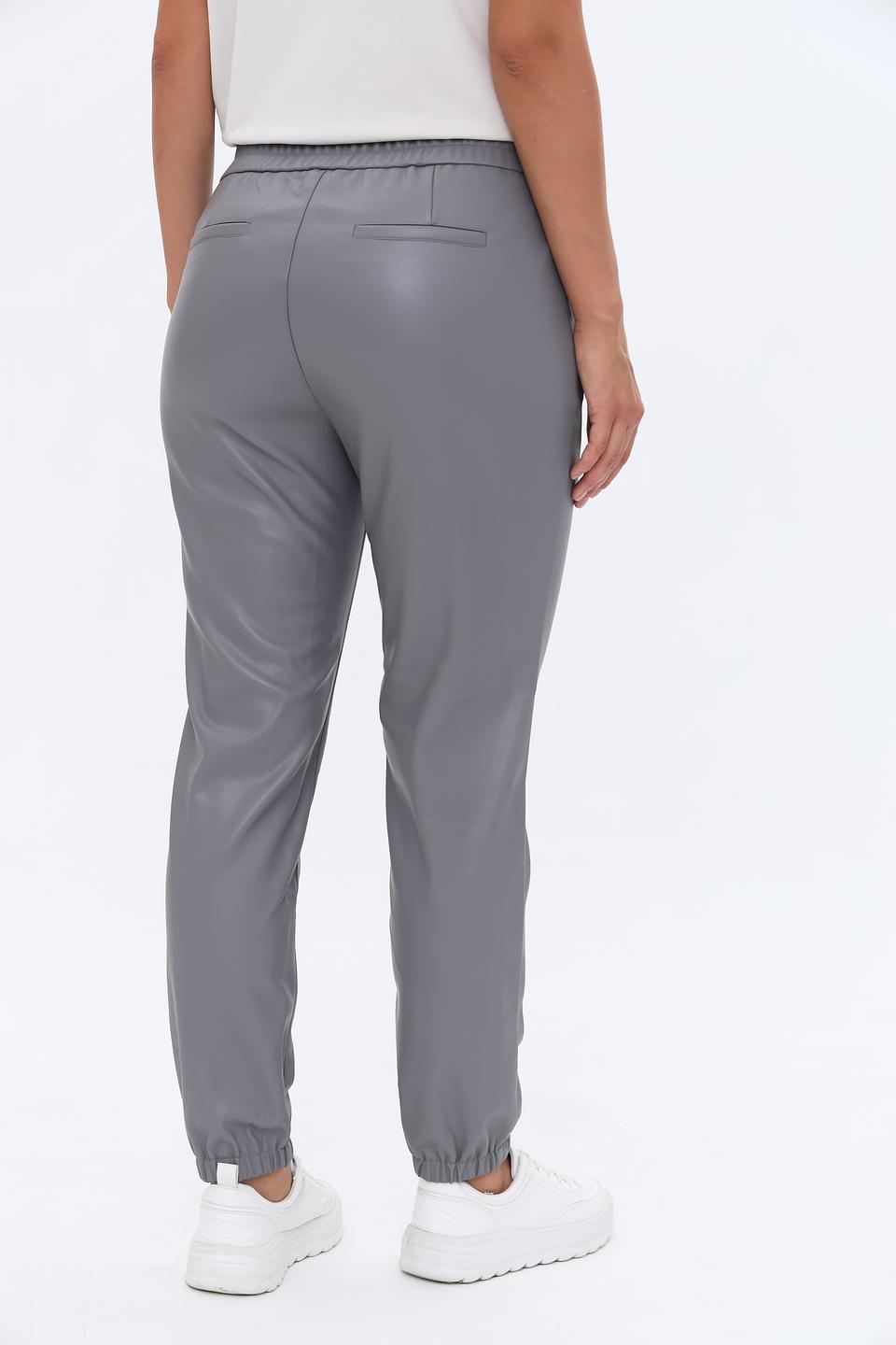 Брюки Monari серые из экокожи